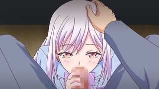 Hametsu's Temptation 2 - Busty hentai girl sucks her sensei's cock