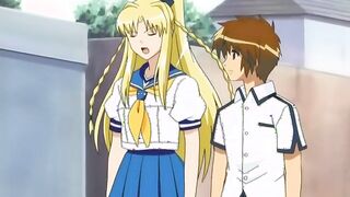 Sexual Pursuit 2 - Hentai stepsister gives her brother a footjob after she fingers her twat