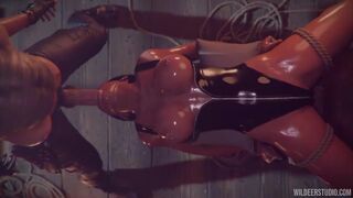 Lara Croft Tricked for Halloween VHS - Lara Croft get a 3D deepthroat face fuck from big dicked futa