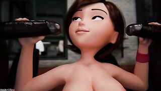 Helen Parr: Can I Train Already - Busty 3D milf is gangbanged and creampied at the gym