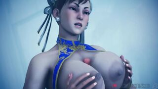 Chun Li uses her 3D big tits and round ass to milk dry a throbbing cock