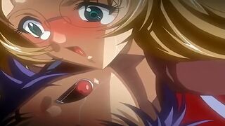 Virgin in the Academy Uniform 4 - Teen girl gets fucked by her hentai big sister with a strapon