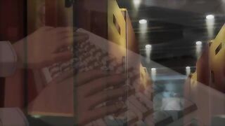 Stretta 2 - Sexy babe in lingerie rides dick in public while nerd watches the door