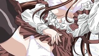Stringendo: Private Lesson of Angels 4 - Hentai teen lesbian fingers till she squirts on stairs