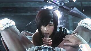 Yuffie Kisaragi rides the cock of a solider with her smooth tight pussy