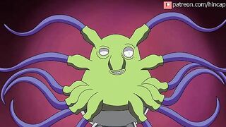 Blackfire's Honeymoon - Teen Titan's Blackfire is double penetrated by slime monster tentacles