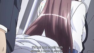 The Day That Guy Embraced Her 4 - Cheating hentai wife fucked at the office while talking to husband