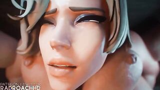 Pharah Shows [No] Mercy - Futa Pharah slams Mercy's pussy with her big cock