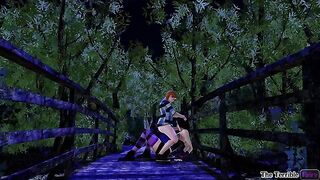 Your Secret - Goth girl sucks a redheaded futanari's dick and rides her cowgirl at the park