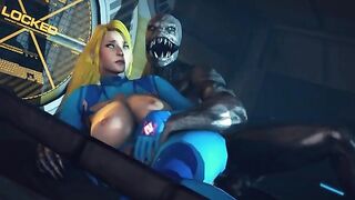 Training Day: Zero Suit - Samus Aran gets her asshole destroyed by a huge monster dick
