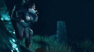 Spelunking Lara Croft - Hideous monster slams his cock in Lara's trimmed pussy