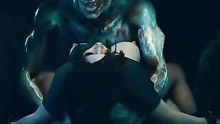 Spelunking Lara Croft - Hideous monster slams his cock in Lara's trimmed pussy