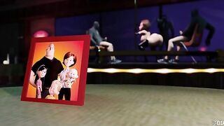 The IncrediMILFs 1 - Elastigirl shakes her ass on stage while patrons jack it