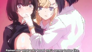 Doing Sex Training With Extroverts 1 - Virgin hentai couple are taught how to fuck by teen sluts