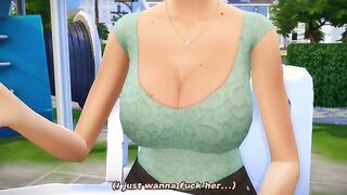 Girlfriend ride's her boyfriend's cock while family is asleep - sims porn parody
