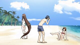 15 Beautiful Girls Adrift 2 - Hentai catgirl holds down redhead for beach fucking