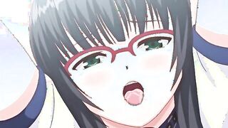 Love es M - Cute hentai teen is gagged, dildoed and fucked while friend is watching