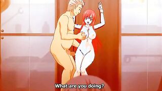 Dearest Blue 2 - Pervy hentai old man gangbangs a busty redheaded student idol