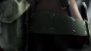 Only in Whispers - Metal Gear Quiet gives a blowjob and rides cock cowgirl in the back of helicopter