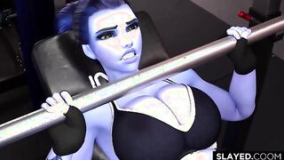 Widowmaker Free Weights Free Use - Busty widowmaker gets a BBC shoved down her throat