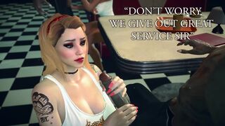 Hootees: Special Menu - Busty waitress fucks zombie for new car
