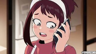 Duties at Home - Deku fucks Ochaco Uraraka's ass and then comes raw in her pussy