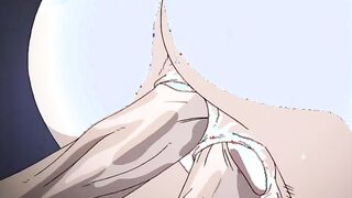 Immorality 2 - Busty hentai slut gets fucked and jizzed on by two guys in an alley