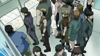Molester Group Ten 5 - Businessman finger bangs and fucks a married woman on a public hentai train
