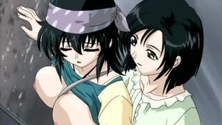 Molester Group Ten 4 - Teen girl with no panties gets fingered by another yuri girl on train