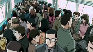 Molester Group Ten 4 - Teen girl with no panties gets fingered by another yuri girl on train