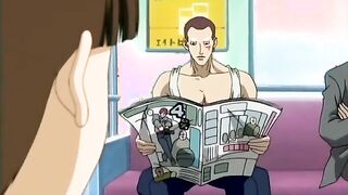 Molester Group Ten 2 - Teen girl on a train gets her panties pulled down and hentai pussy fingered