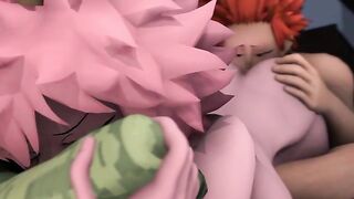 Mina Ashido gets her asshole fucked and creampied by Eijiro Kirishima