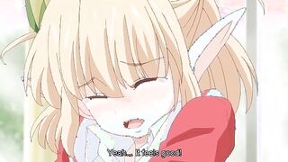 Elf Student and Teacher 2 - Busty dark skinned hentai elf girl gets filled with hot human cum