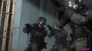 Metal Dick Solid 3 - Snake gets a handjob from a girl wearing a gas mask