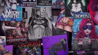 Club Goth - Big busty futanari pounds the pussy of gothic dancing girls in public orgy