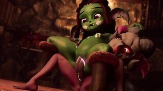 Gobbo Treaty - Goblin slave punished with Shaman's futanari cock