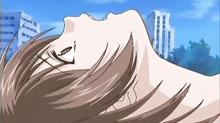 Dark Shell 2 - Busty married woman is double penetrated by rough anime soldiers