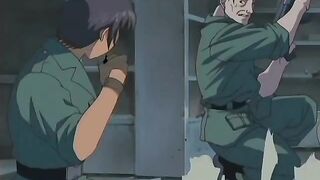 Dark Shell 1 - Soldier takes a dirty hentai teen to the bathroom to fuck her virgin pussy