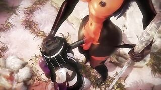 Staff of Lust - Gothic girl is pounded by a big demon succubus futa cock