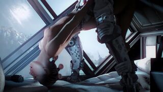 Star Wars Rey has a robot fuck her pussy deep and cum all over her