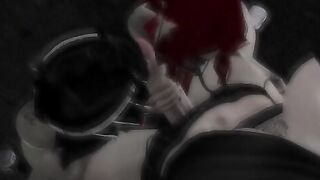 Futacop - Dirty futanari cop fucks two street hookers on the hood of her cop car
