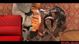 Ransom - Furry Fortnite gays have an ass fucking and facial foursome