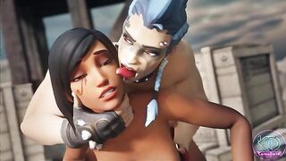 Dez Struction - Futanari Junker Queen pounds Pharah from the back