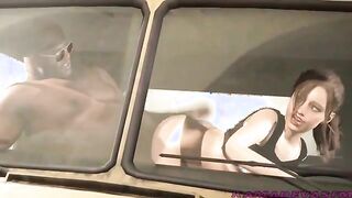 Resident Evil: Secret Ending - Claire Redfield rides black dick in a car
