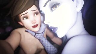 Huge dicked futanari Widowmaker makes a sex tape fucking Tracer