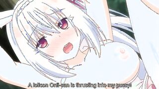Bunny Girl Hentai Boobjob in Fantasy Harem Scene