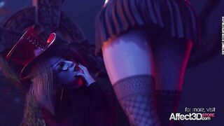 Party Hard Halloween - Futa witch fucks a goth girl outdoors