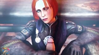 Honeydrop Interrogation - Leliana from Dragon Age sucks a cock balls deep