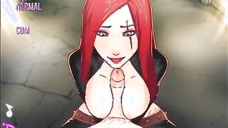 Katarina Titfuck - Busty redhead boobjob and cum facial