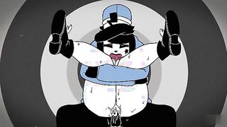 Mime and Dash fuck in black and white cartoon threesome for money